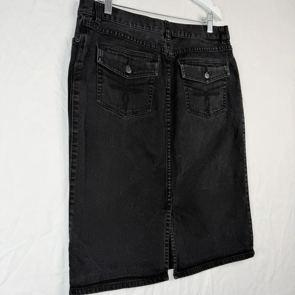 Lauren Jeans Co Ralph Lauren Denim Skirt Women's SZ-8 Black‎ Stretch Cotton